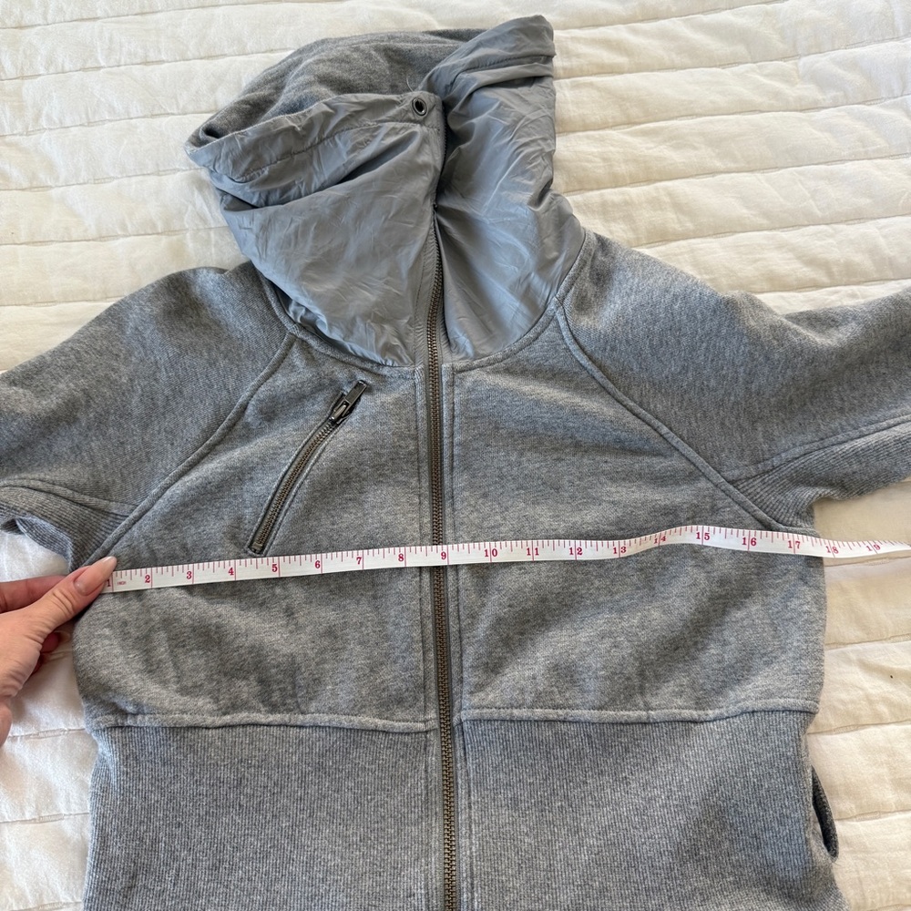 ARMANI EXCHANGE Heather gray long zip up jacket high neck ribbed waist size M - Picture 7 of 7
